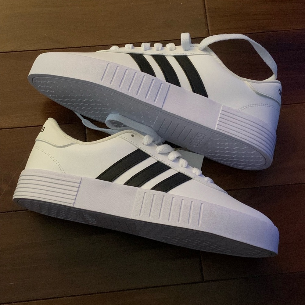 adidas Women's White and Black Athletic Shoes